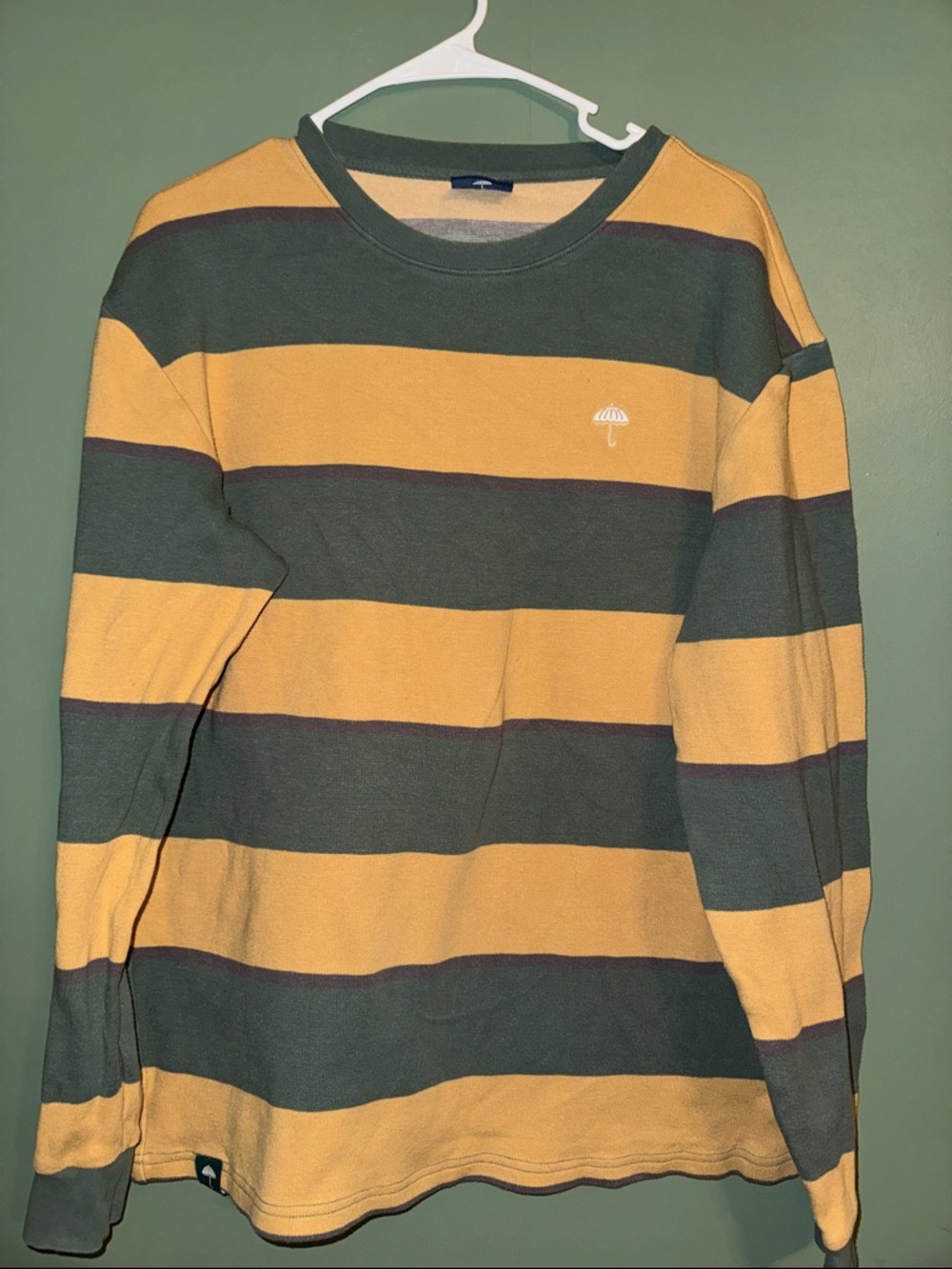 Striped Helas Skateboarding Long Sleeve Tee in Cotton Blend